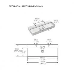Eridanus 43 in. White Modern Sink Rectangular Ceramic Vessel Sink Overflow with Pop Up Drain -Bathroom Sinks Sales white eridanus vessel sinks junxlp 070 c3 1000