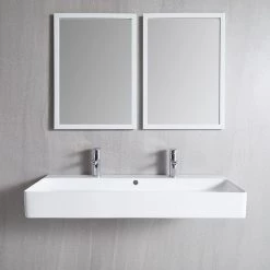 Eridanus 43 in. White Modern Sink Rectangular Ceramic Vessel Sink Overflow with Pop Up Drain -Bathroom Sinks Sales white eridanus vessel sinks junxlp 070 fa 1000