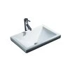 Filament Design Cantrio Semi-Recessed Bathroom Sink in White