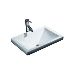 Filament Design Cantrio Semi-Recessed Bathroom Sink in White