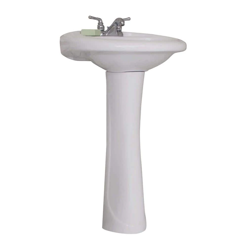 FINE FIXTURES Prestige 22.12 in. W x 18.25 in. D Ceramic Pedestal Sink and Basin Combo in Modern White 3 FINE FIXTURES Prestige 22.12 in. W x 18.25 in. D Ceramic Pedestal Sink and Basin Combo in Modern White