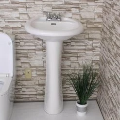 FINE FIXTURES Prestige 22.12 in. W x 18.25 in. D Ceramic Pedestal Sink and Basin Combo in Modern White 13 FINE FIXTURES Prestige 22.12 in. W x 18.25 in. D Ceramic Pedestal Sink and Basin Combo in Modern White -Bathroom Sinks Sales white fine fixtures pedestal sinks pr2218w 76 1000