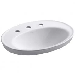 KOHLER Serif Ceramic Drop-In Bathroom Sink in White with Overflow Drain