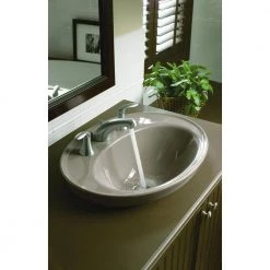 KOHLER Serif Ceramic Drop-In Bathroom Sink in White with Overflow Drain -Bathroom Sinks Sales white finish kohler drop in bathroom sinks k 2075 8 0 77 1000