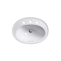 KOHLER Serif Ceramic Drop-In Bathroom Sink in White with Overflow Drain -Bathroom Sinks Sales white finish kohler drop in bathroom sinks k 2075 8 0 a0 1000