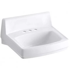 KOHLER Greenwich 20-3/4 in. Wall-Mounted Vitreous China Bathroom Sink in White with Overflow Drain
