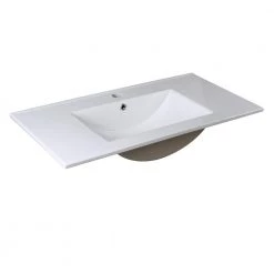 Fresca Torino 36 in. Drop-In Ceramic Bathroom Sink in White with Integrated Bowl -Bathroom Sinks Sales white fresca drop in bathroom sinks fvs6236wh 4f 1000