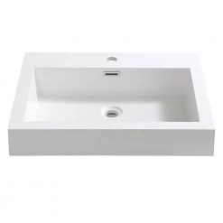 Fresca Nano 24 in. Drop-In Acrylic Bathroom Sink in White with Integrated Bowl