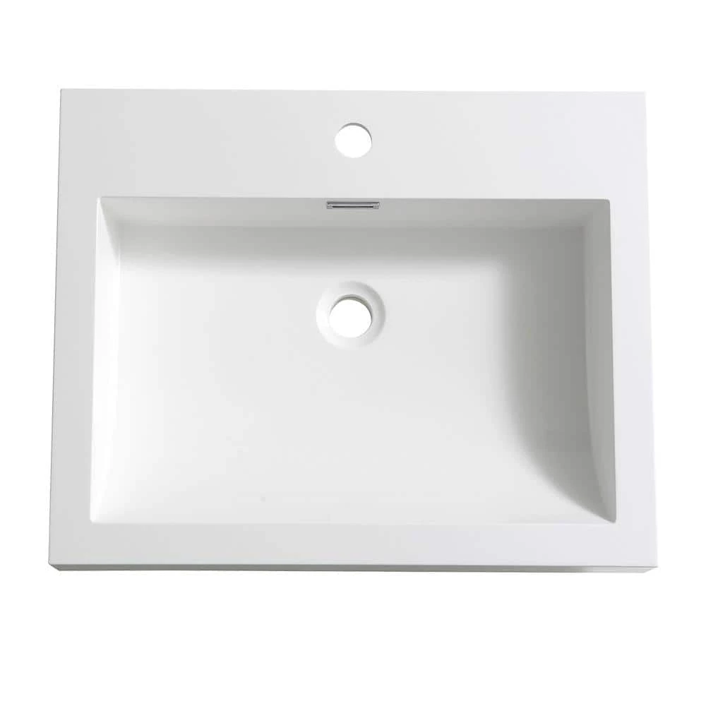 Fresca Nano 24 in. Drop-In Acrylic Bathroom Sink in White with Integrated Bowl 4 Fresca Nano 24 in. Drop-In Acrylic Bathroom Sink in White with Integrated Bowl - Image 2