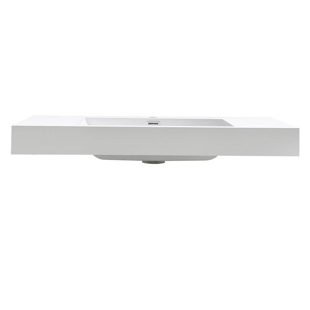 Fresca Mezzo 40 in. Drop-In Acrylic Bathroom Sink in White with Integrated Bowl 6 Fresca Mezzo 40 in. Drop-In Acrylic Bathroom Sink in White with Integrated Bowl - Image 4