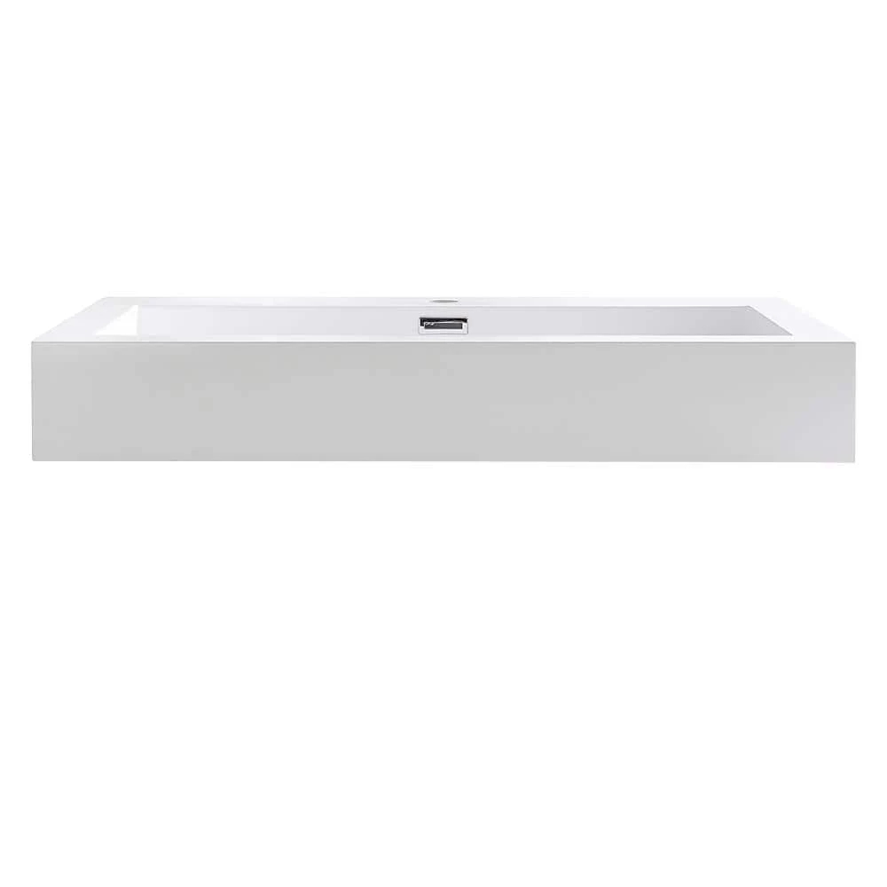 Fresca Livello 30 in. Drop-In Acrylic Bathroom Sink in White with Integrated Bowl 6 Fresca Livello 30 in. Drop-In Acrylic Bathroom Sink in White with Integrated Bowl - Image 4