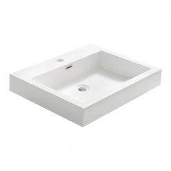 Fresca Alto 23 in. Drop-In Acrylic Bathroom Sink in White with Integrated Bowl -Bathroom Sinks Sales white fresca drop in bathroom sinks fvs8058wh 4f 1000