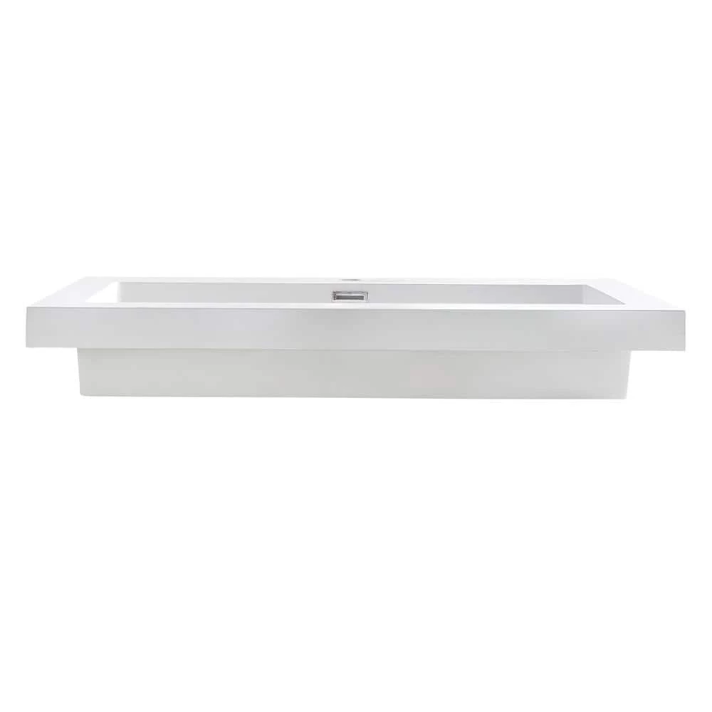 Fresca Medio 32 in. Drop-In Acrylic Bathroom Sink in White with Integrated Bowl 6 Fresca Medio 32 in. Drop-In Acrylic Bathroom Sink in White with Integrated Bowl - Image 4