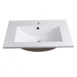 Fresca Allier 24 in. Drop-In Ceramic Bathroom Sink in White with Integrated Bowl