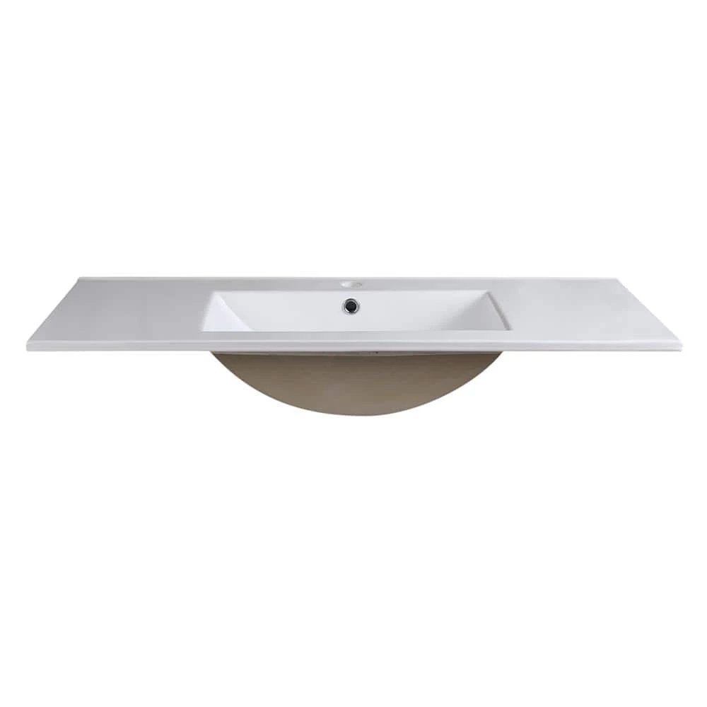 Fresca Allier 40 in. Drop-In Ceramic Bathroom Sink in White with Integrated Bowl 5 Fresca Allier 40 in. Drop-In Ceramic Bathroom Sink in White with Integrated Bowl - Image 3