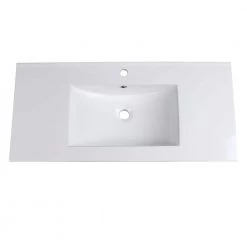 Fresca Allier 40 in. Drop-In Ceramic Bathroom Sink in White with Integrated Bowl
