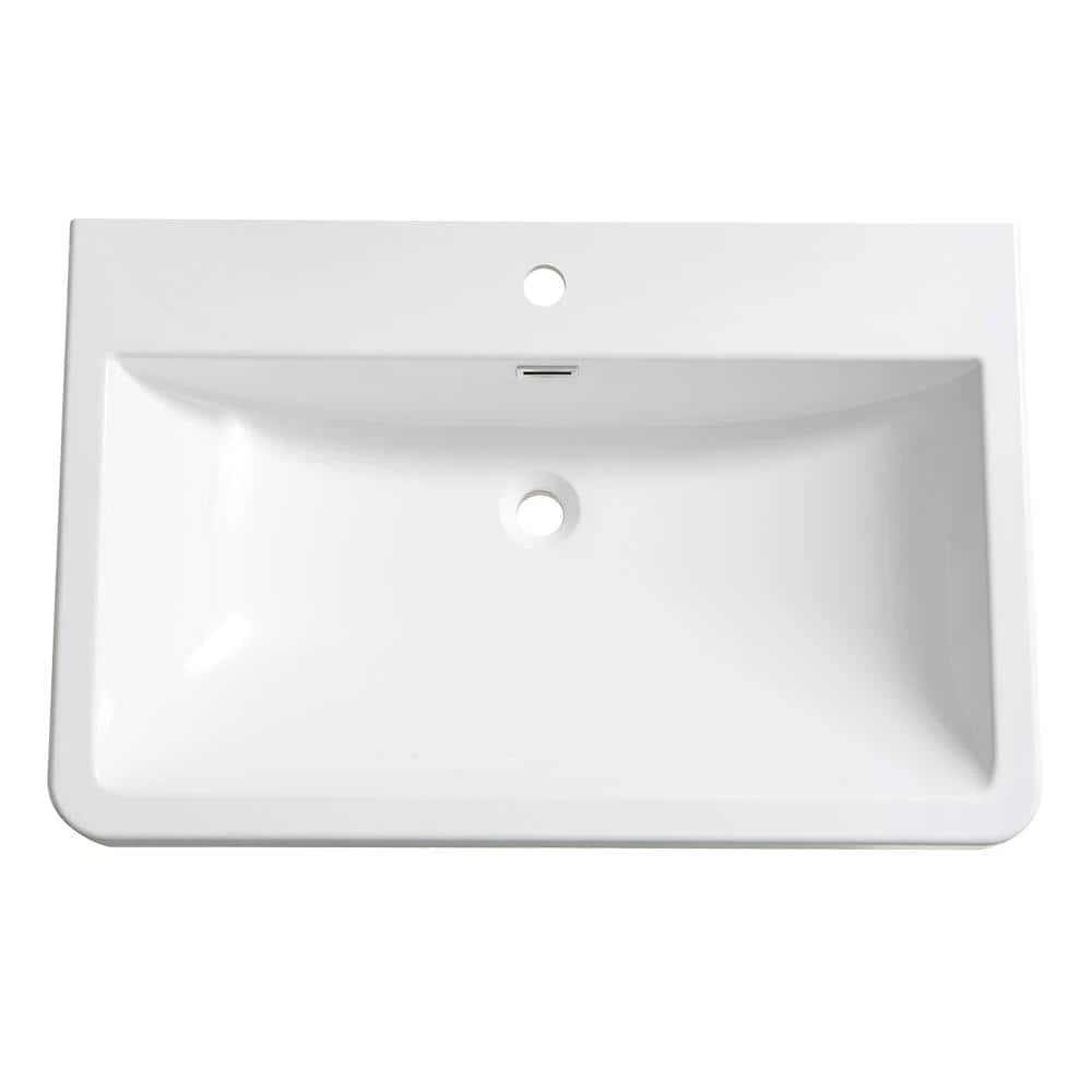 Fresca Milano 32 in. Drop-In Acrylic Bathroom Sink in White with Integrated Bowl 4 Fresca Milano 32 in. Drop-In Acrylic Bathroom Sink in White with Integrated Bowl - Image 2