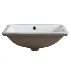 Fresca 20 in. W x 15 in. D x 7.75 in. H Rectangular Ceramic Undermount Bathroom Sink in White