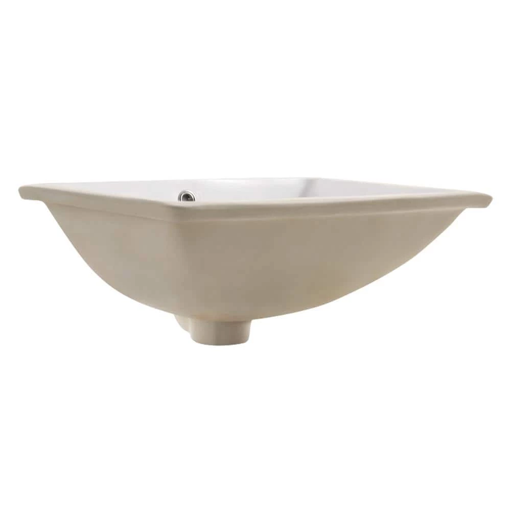 Fresca 20 in. W x 15 in. D x 7.75 in. H Rectangular Ceramic Undermount Bathroom Sink in White 4 Fresca 20 in. W x 15 in. D x 7.75 in. H Rectangular Ceramic Undermount Bathroom Sink in White - Image 2