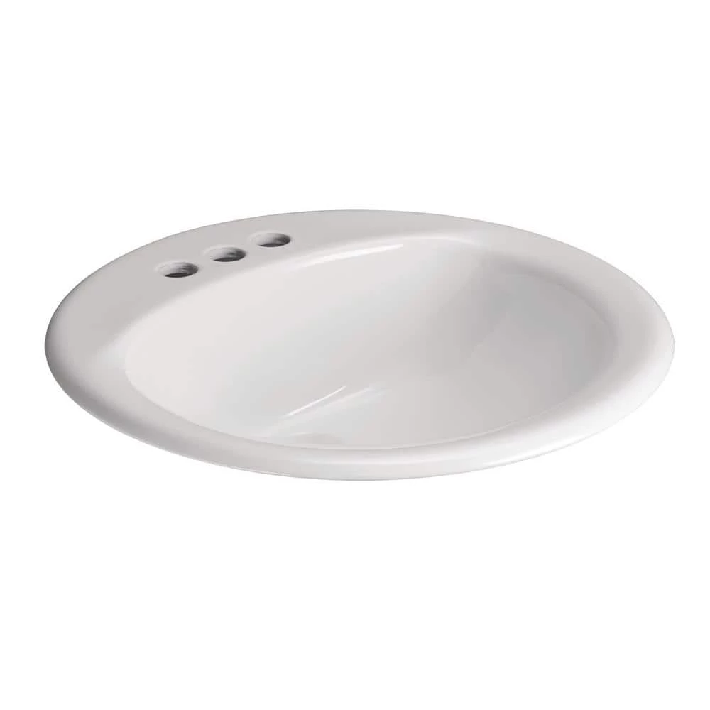 Glacier Bay Drop-In Bathroom Sink in White 2 Glacier Bay Drop-In Bathroom Sink in White