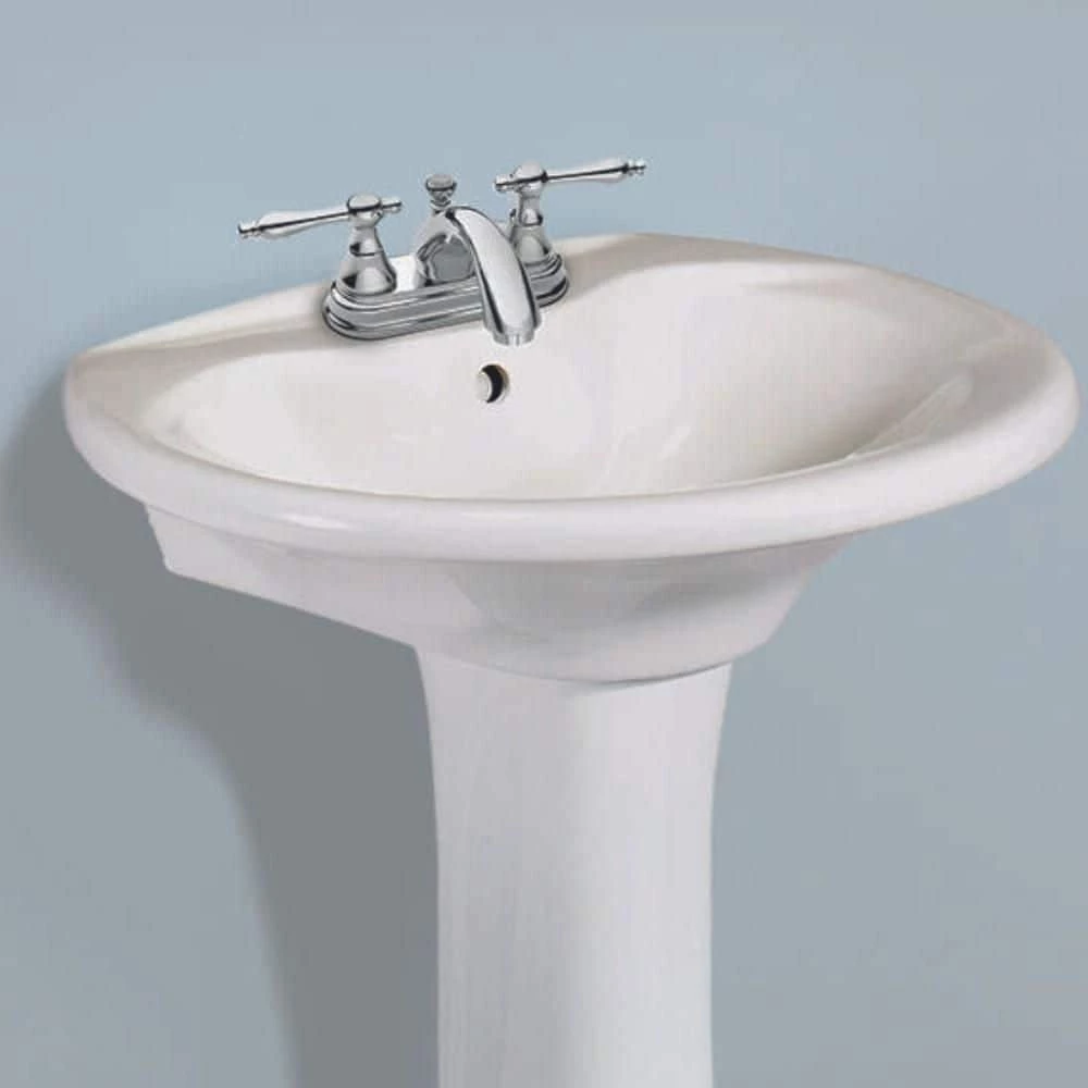 Glacier Bay Shelburne 20 in. Pedestal Sink Basin in White 4 Glacier Bay Shelburne 20 in. Pedestal Sink Basin in White - Image 2