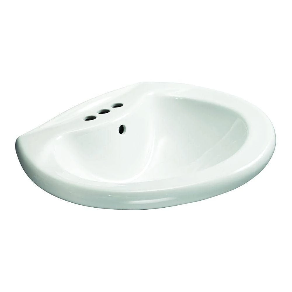 Glacier Bay Shelburne 20 in. Pedestal Sink Basin in White 3 Glacier Bay Shelburne 20 in. Pedestal Sink Basin in White
