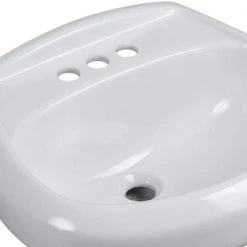 Glacier Bay Petite Aragon 8-3/8 in. Pedestal Sink Basin in White -Bathroom Sinks Sales white glacier bay pedestal sinks f 500 4w a0 1000