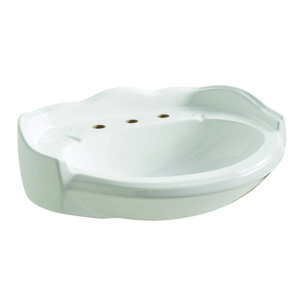 Glacier Bay Westminster 21 in. Pedestal Sink Basin in White 3 Glacier Bay Westminster 21 in. Pedestal Sink Basin in White