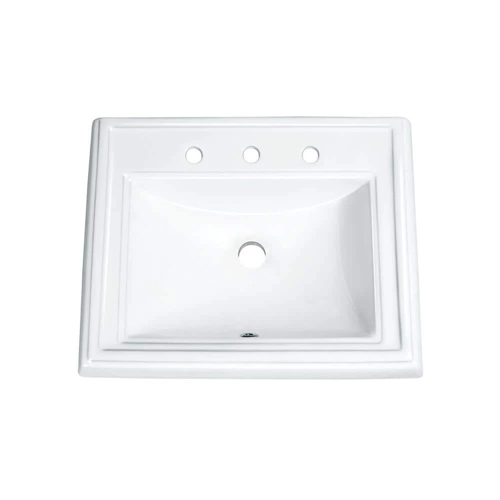 IPT Sink Company 18.25 in. Drop-In Top Mount Rectangular Ceramic Sink Basin in White with Overflow Drain 3 IPT Sink Company 18.25 in. Drop-In Top Mount Rectangular Ceramic Sink Basin in White with Overflow Drain