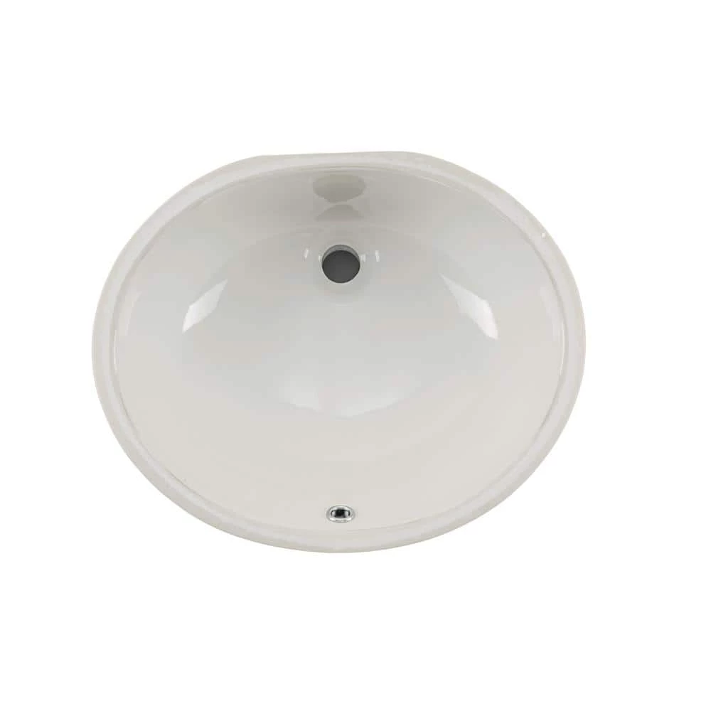 IPT Sink Company Oval Glazed Ceramic Undermount Bathroom Vanity Sink in White 3 IPT Sink Company Oval Glazed Ceramic Undermount Bathroom Vanity Sink in White