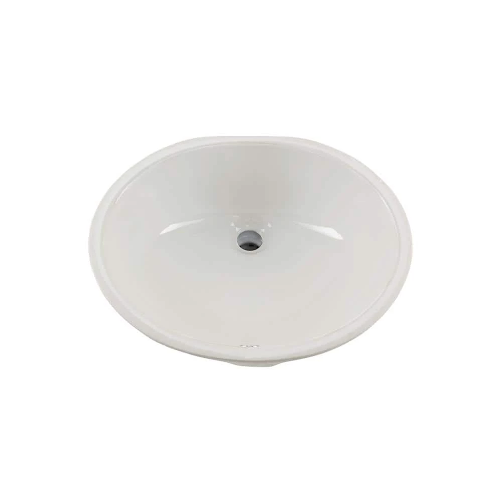IPT Sink Company Oval Glazed Ceramic Undermount Bathroom Vanity Sink in White 5 IPT Sink Company Oval Glazed Ceramic Undermount Bathroom Vanity Sink in White - Image 3