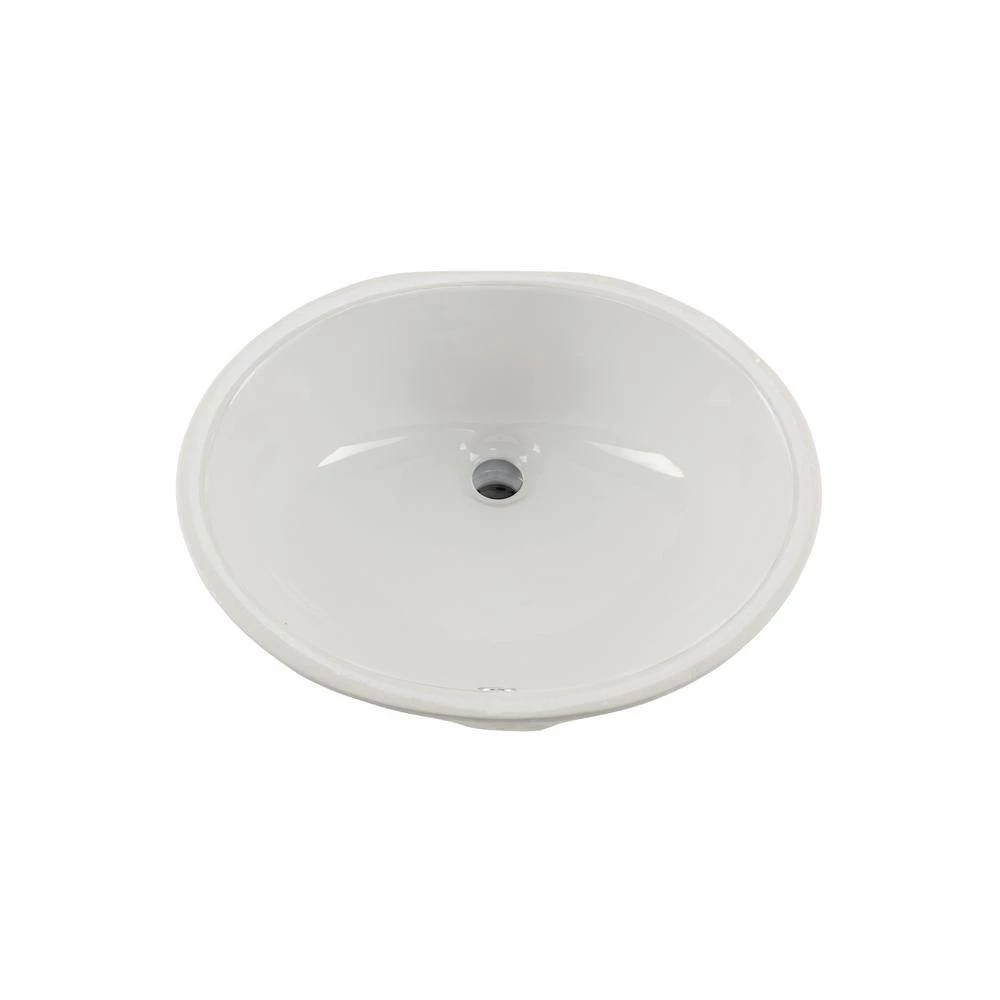 IPT Sink Company Oval Glazed Ceramic Undermount Bathroom Vanity Sink in White 5 IPT Sink Company Oval Glazed Ceramic Undermount Bathroom Vanity Sink in White - Image 3