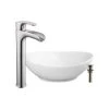 IPT Sink Company 22-5/8 in. x 15 in. Oval Bathroom Ceramic Vessel Sink with Waterfall Faucet in Polished Chrome 1 IPT Sink Company 22-5/8 in. x 15 in. Oval Bathroom Ceramic Vessel Sink with Waterfall Faucet in Polished Chrome -Bathroom Sinks Sales white ipt sink company vessel sinks iptvs6002p29tcp 64 1000
