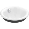 Iron Plains Round Vessel/Drop-In/Under-Mount Cast Iron Bathroom Sink in White with Iron Black Painted Underside -Bathroom Sinks Sales white iron plains drop in bathroom sinks k 20211 p5 0 64 1000