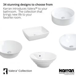 Karran Valera 21 in. Top Mount Vitreous China Bathroom Sink in White -Bathroom Sinks Sales white karran drop in bathroom sinks vc 202 wh 1d 1000