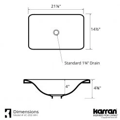 Karran Valera 21 in. Top Mount Vitreous China Bathroom Sink in White -Bathroom Sinks Sales white karran drop in bathroom sinks vc 202 wh 40 1000