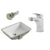 Kingsman Hardware 20-7/8 in. Rectangle Undermount Vitreous Glazed Ceramic Sink with Brushed Nickel Bathroom Faucet /Pop-up Drain Combo -Bathroom Sinks Sales white kingsman hardware undermount bathroom sinks rp412p anna bn 64 1000