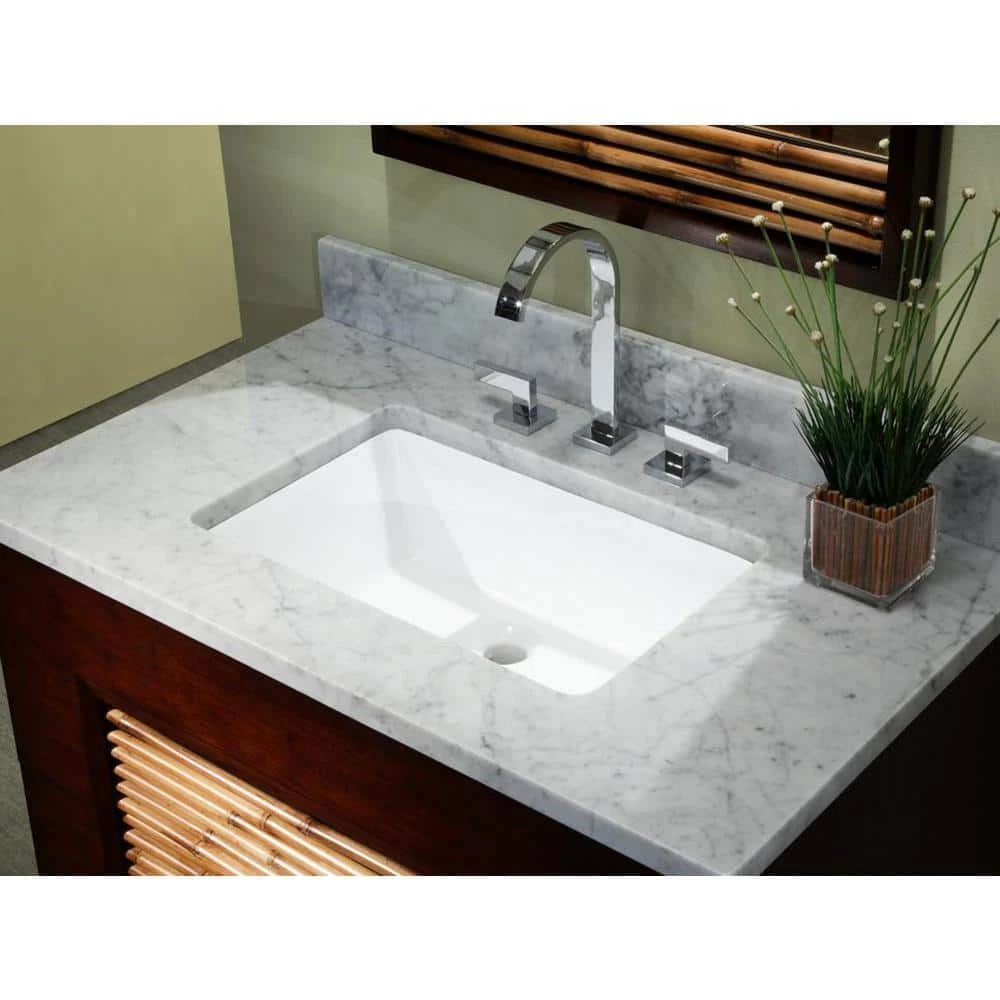 Kingsman Hardware 21-1/2 in. Rectangle Undermount Vitreous Glazed Ceramic Sink with Polished Chrome Bathroom Faucet /Pop-up Drain Combo 9 Kingsman Hardware 21-1/2 in. Rectangle Undermount Vitreous Glazed Ceramic Sink with Polished Chrome Bathroom Faucet /Pop-up Drain Combo - Image 7