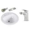 Kingsman Hardware 19 in. Round Top Mount / Self Rimming / Drop in Ceramic Sink with Brushed Nickel Bathroom Faucet /Pop-up Drain Combo 1 Kingsman Hardware 19 in. Round Top Mount / Self Rimming / Drop in Ceramic Sink with Brushed Nickel Bathroom Faucet /Pop-up Drain Combo -Bathroom Sinks Sales white kingsman hardware undermount bathroom sinks tt1922p anna bn 64 1000