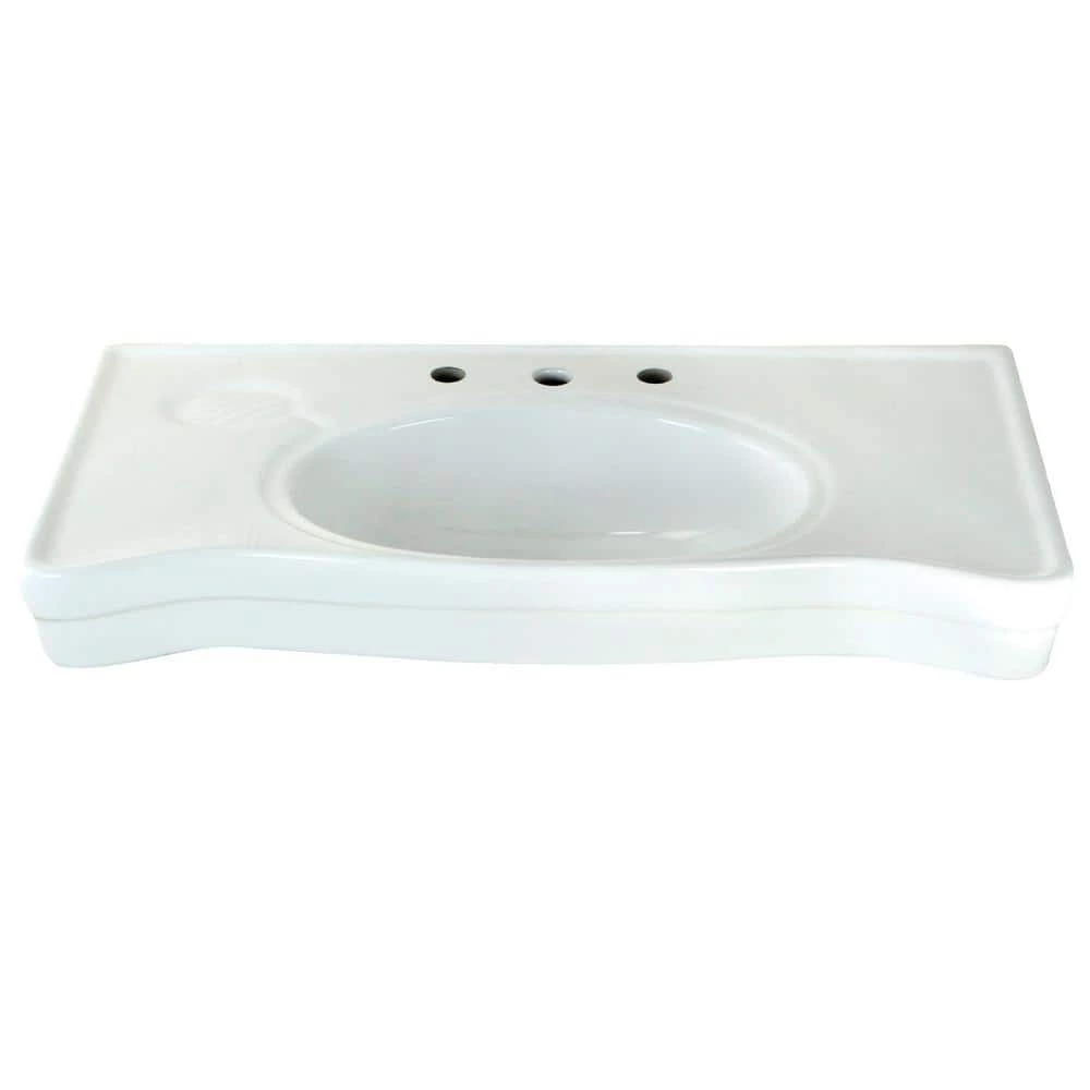 Kingston Brass Imperial 36 in. Pedestal Sink Basin in White 3 Kingston Brass Imperial 36 in. Pedestal Sink Basin in White