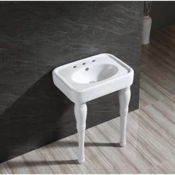 Kingston Brass Robert 26 in. Pedestal Console Sink Basin in White 15 Kingston Brass Robert 26 in. Pedestal Console Sink Basin in White -Bathroom Sinks Sales white kingston brass console sinks hvpb2268b 76 1000