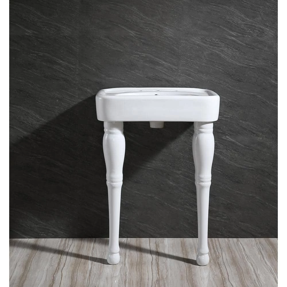 Kingston Brass Robert 26 in. Pedestal Console Sink Basin in White 8 Kingston Brass Robert 26 in. Pedestal Console Sink Basin in White - Image 6