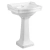 Kingston Brass Traditional Pedestal Combo Bathroom Vessel Sink in White with 8 in. Widespread -Bathroom Sinks Sales white kingston brass pedestal sinks yvpb3248 64 1000