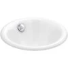 KOHLER Iron Plains Round 12 in. Drop-In/Under-Mount Cast Iron Bathroom Sink in White -Bathroom Sinks Sales white kohler drop in bathroom sinks k 20211 0 64 1000