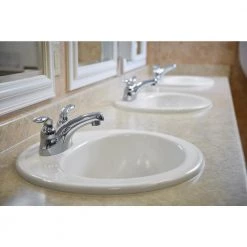 KOHLER Pennington Drop-In Vitreous China Bathroom Sink with Overflow Drain in White -Bathroom Sinks Sales white kohler drop in bathroom sinks k 2196 4 0 66 1000