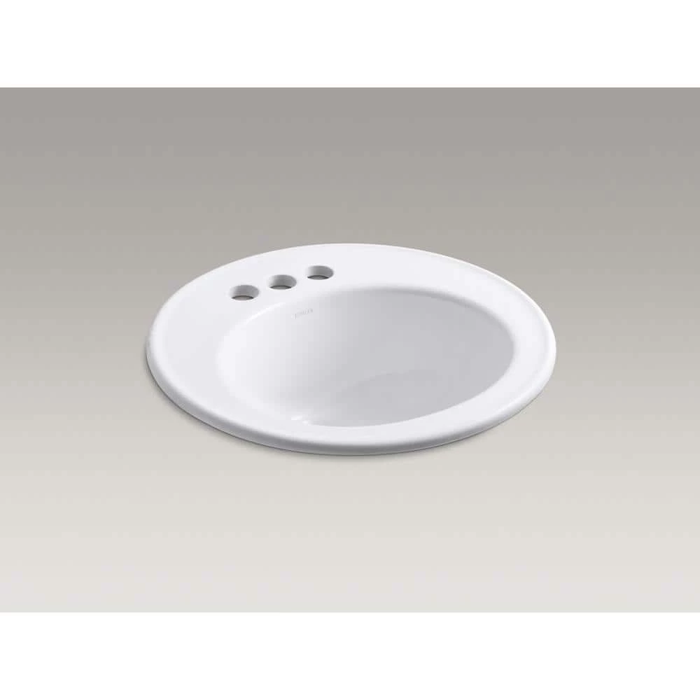 KOHLER Brookline Drop-In Vitreous China Bathroom Sink in White with Overflow Drain 4 KOHLER Brookline Drop-In Vitreous China Bathroom Sink in White with Overflow Drain - Image 2