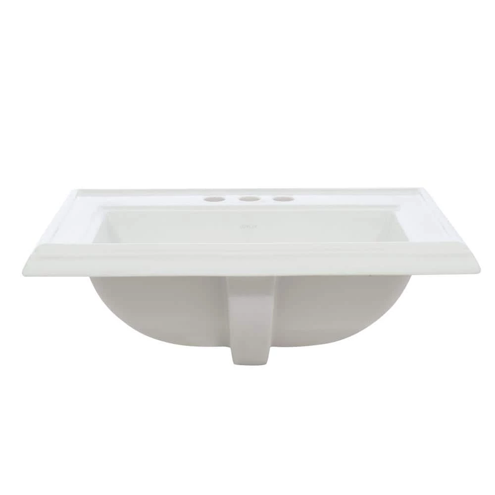 KOHLER Memoirs Classic Drop-In Vitreous China Bathroom Sink in White with Overflow Drain 11 KOHLER Memoirs Classic Drop-In Vitreous China Bathroom Sink in White with Overflow Drain - Image 9