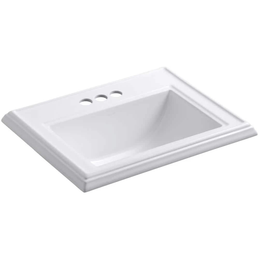 KOHLER Memoirs Classic Drop-In Vitreous China Bathroom Sink in White with Overflow Drain 3 KOHLER Memoirs Classic Drop-In Vitreous China Bathroom Sink in White with Overflow Drain