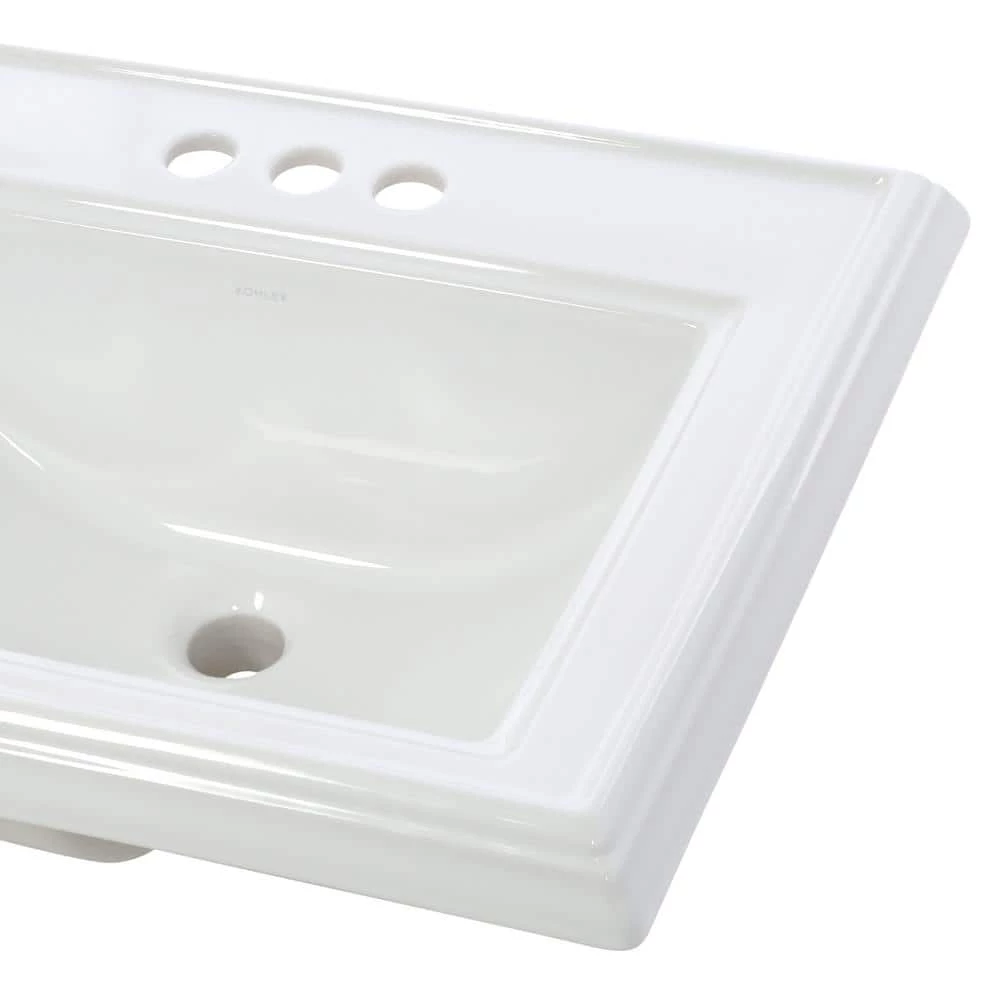 KOHLER Memoirs Classic Drop-In Vitreous China Bathroom Sink in White with Overflow Drain 6 KOHLER Memoirs Classic Drop-In Vitreous China Bathroom Sink in White with Overflow Drain - Image 4