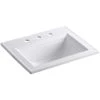 KOHLER Memoirs Stately Drop-In Vitreous China Bathroom Sink in White with Overflow Drain -Bathroom Sinks Sales white kohler drop in bathroom sinks k 2337 8 0 64 1000